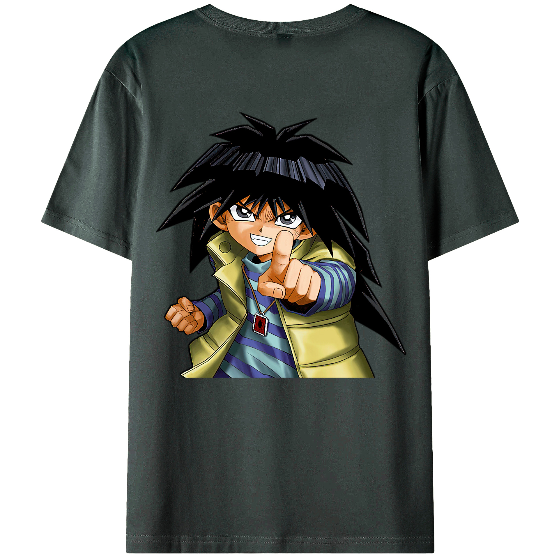 （画像用） 遊☆戯☆王 Yu-Gi-Oh! 綿100％ メンズ半袖Tシャツ（バックプリント） 通気性